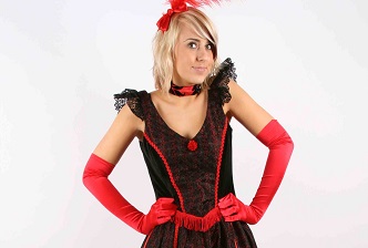 Womens Red Burlesque Showgirl Costume